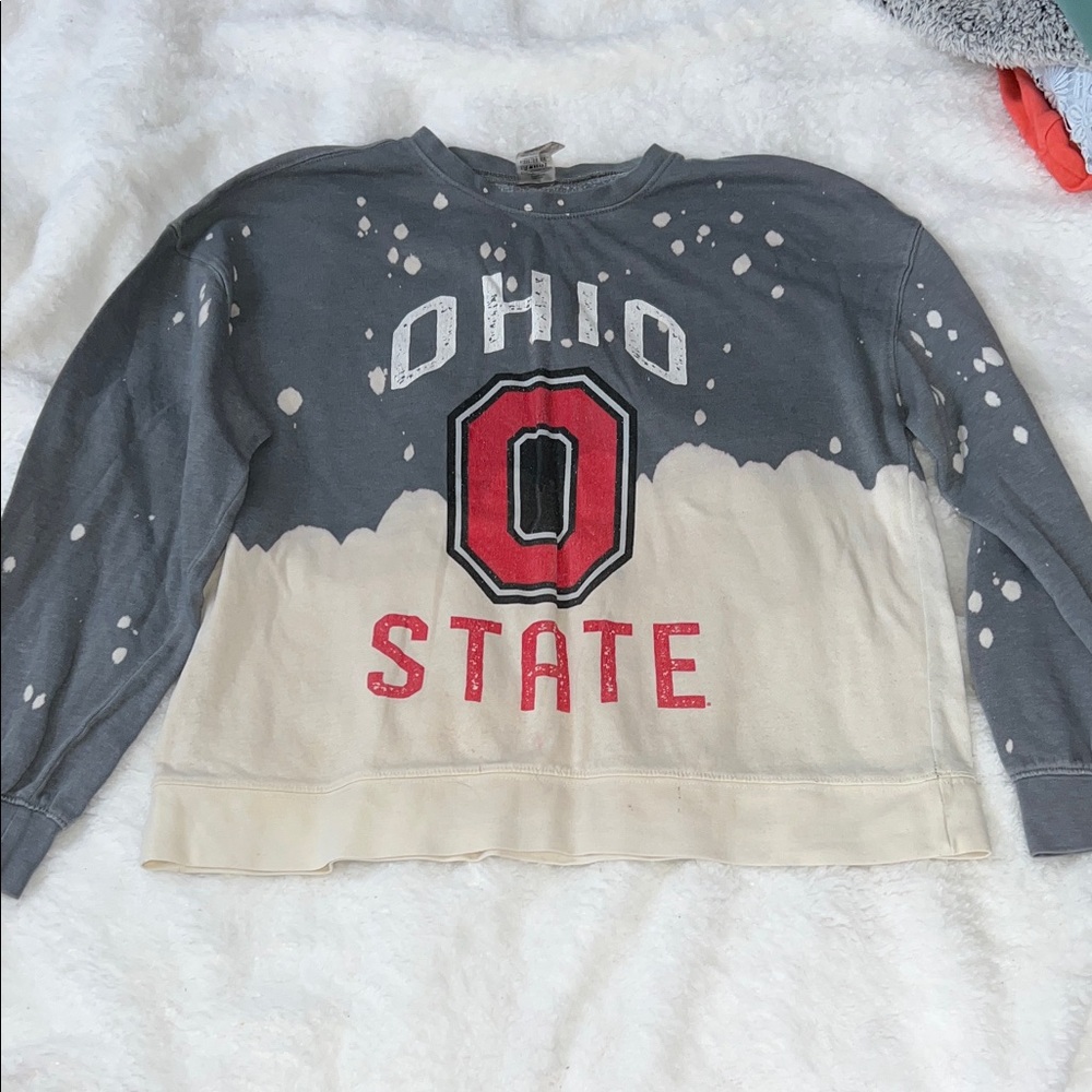Ohio State Women's Gray and Cream Sweater